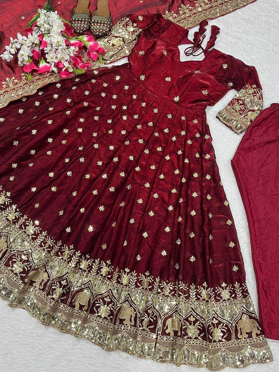 Heavy Silk KESH515 1250 Gowns Wholesale Party Gowns Designer Gowns Silk Gowns - MYLUXURY LANE ENTERPRISE
